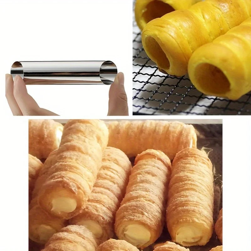 Stainless Steel Cannoli Tubes & Cream Horn Pastry Molds Pastry Baking Molds QXL