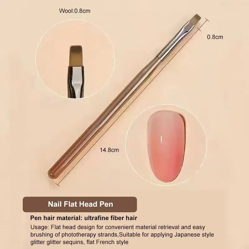 9-Piece UV Gel Nail Art Brush Set | Acrylic Drawing & Liner Nail Art Brush Set QXL
