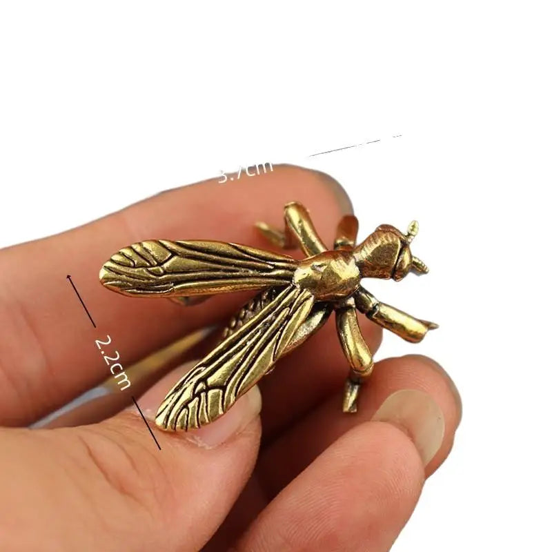 Solid Brass Mosquito Statue | Vintage Insect Desk Sculpture Decorative Sculpture QXL
