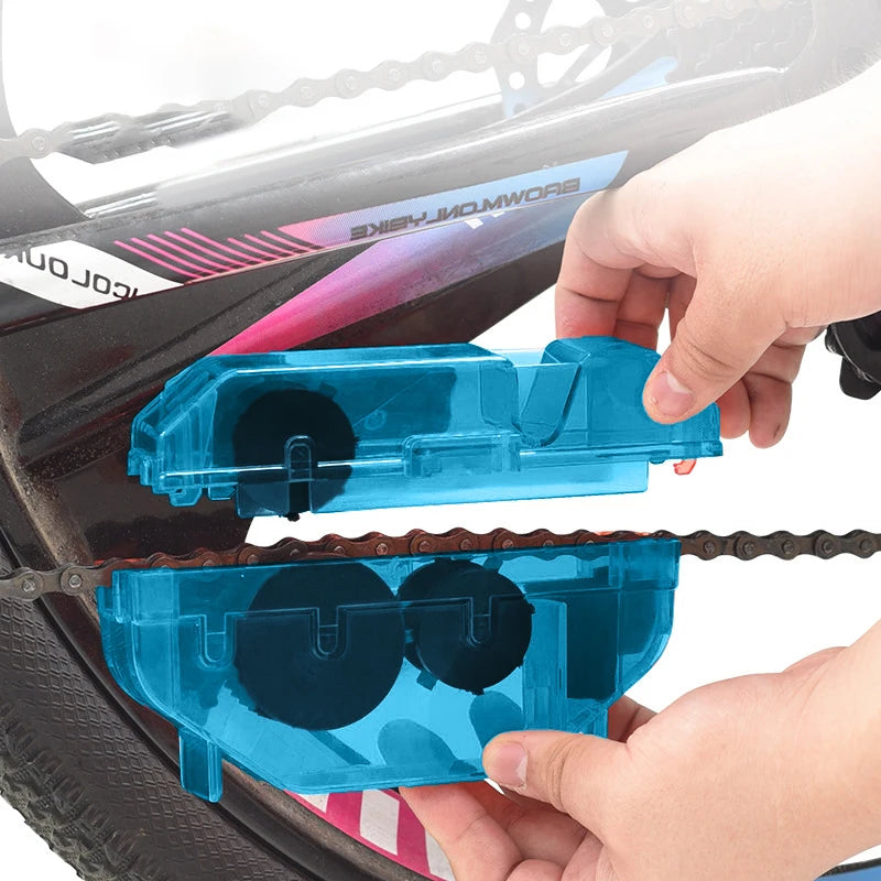 Portable Bicycle Chain Cleaner Kit | Bike Scrubber Brush Tool Bike Chain Cleaner QXL