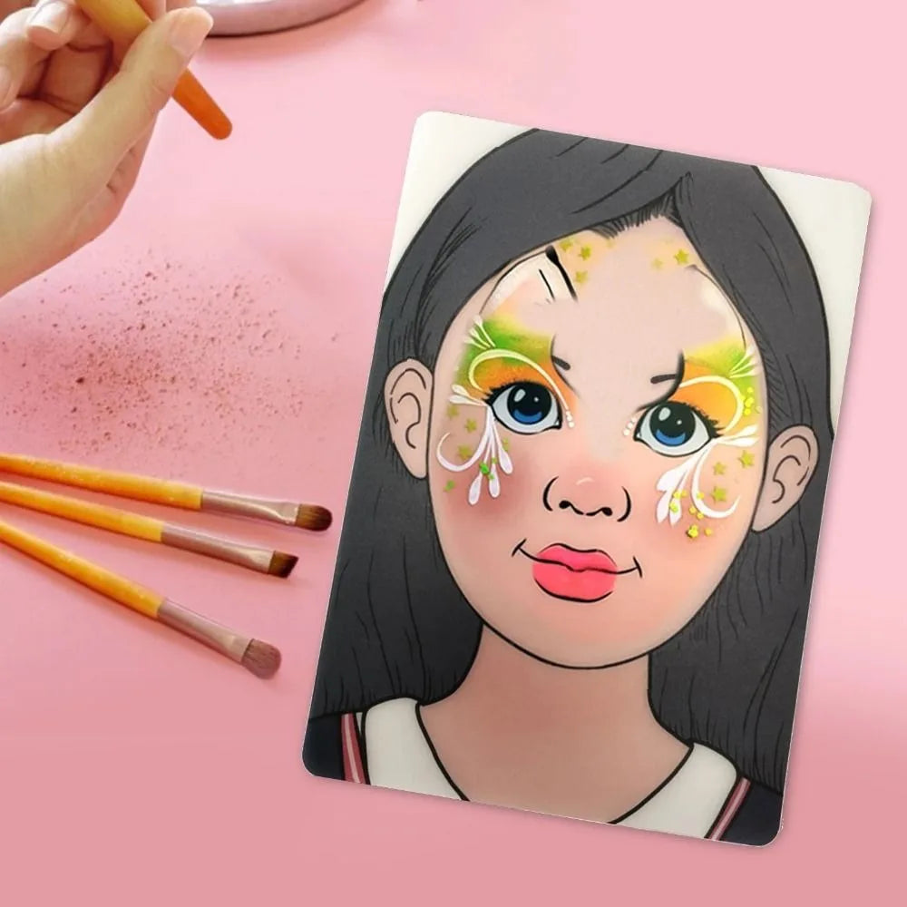 Reusable Makeup Practice Board | A4 Face Painting Template Makeup Practice Board QXL