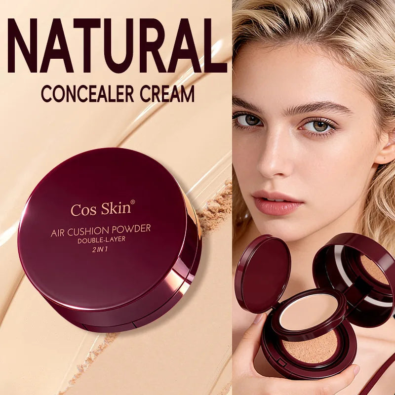 2-in-1 Air Cushion Foundation & Setting Powder Compact Cushion Foundation Compact QXL