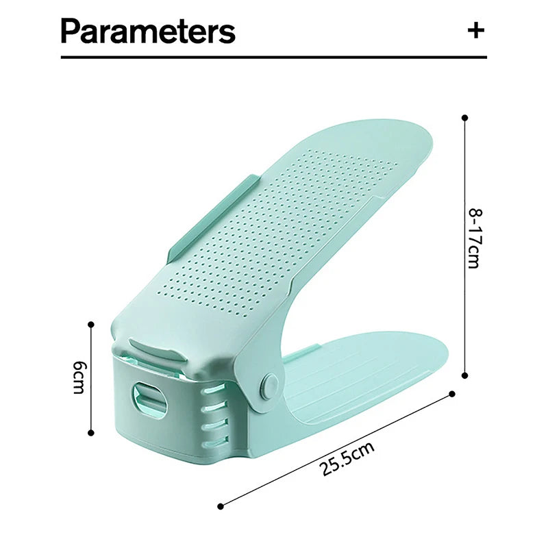 Adjustable Stackable Shoe Rack – Space-Saving Plastic Shelf Shoe Rack QXL