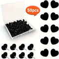 50-Pack Heart-Shaped Push Pins – Black Steel Decorative Thumbtacks Decorative Push Pins QXL 50pcs
