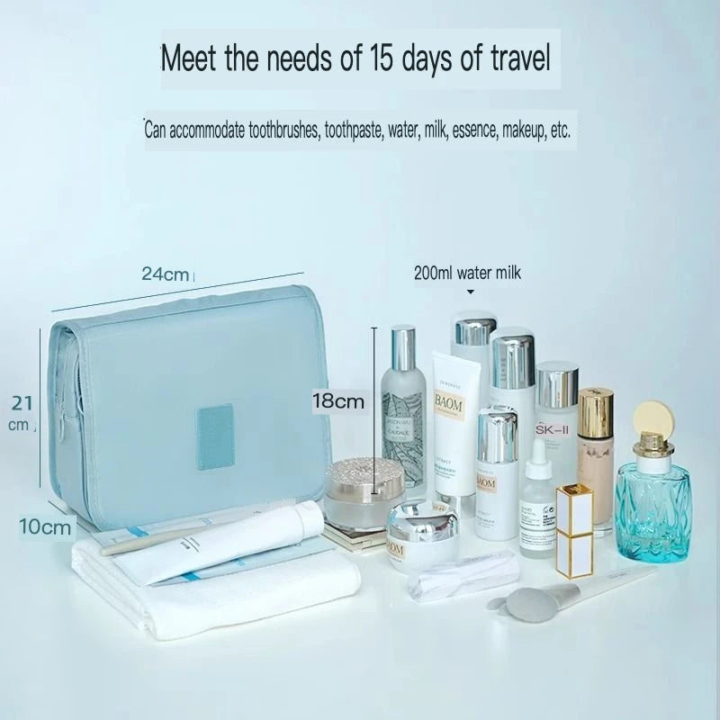 Foldable Travel Makeup Bag | Large Capacity Toiletry Organizer Travel Makeup Bag QXL