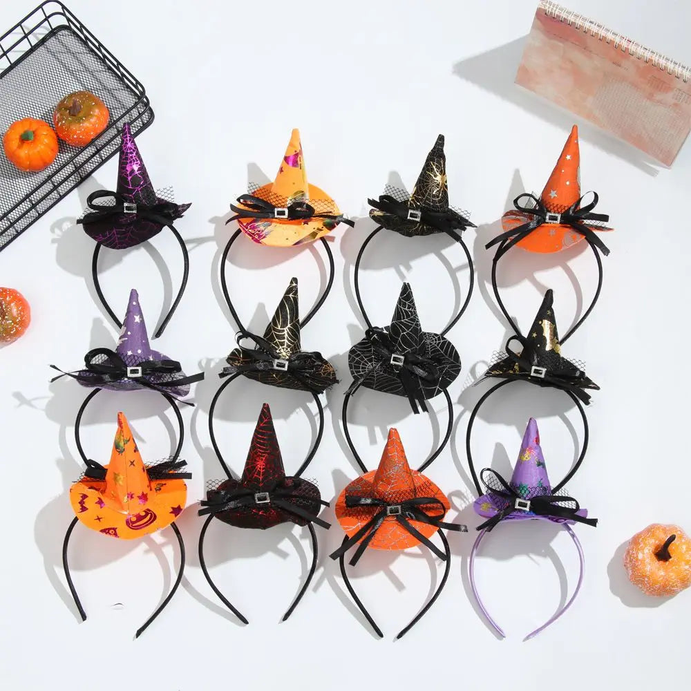 Halloween Headband | Skull Pumpkin Witch Hat Party Hairband Halloween Costume Headband QXL