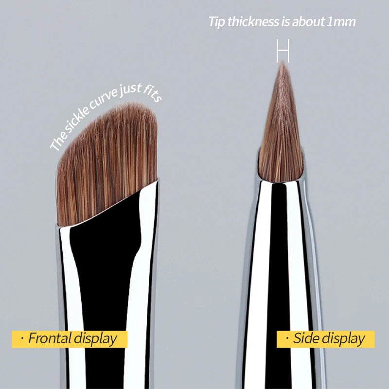 Sickle Eyeliner & Eyebrow Brush | Ultra-Thin Knife Edge Eyeliner Brush Set QXL