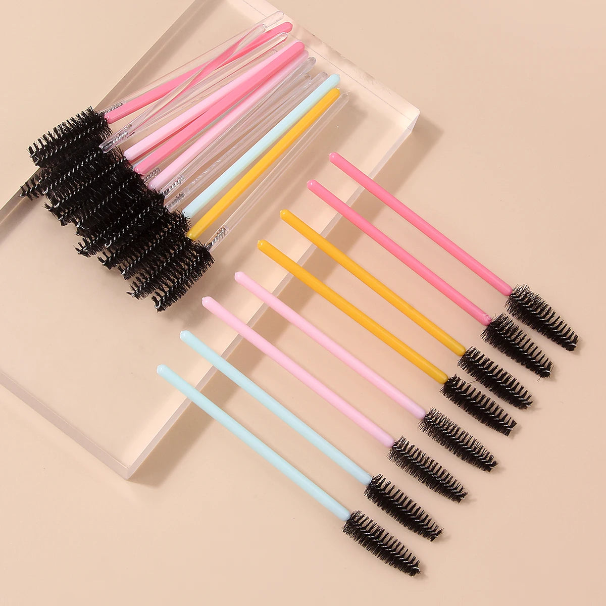25-Pack Disposable Spoolie Eyelash & Eyebrow Brushes – Bendable Disposable Spoolie Brush QXL MULTI Plastic