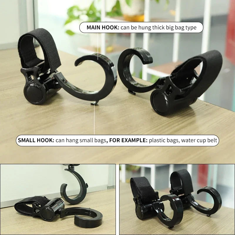 2-Pack Cartoon Stroller Hooks | Adjustable Bag & Umbrella Hook Stroller Hook Set QXL
