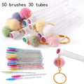 Gold Tube Mascara Wands & Spoolie Eyebrow Brushes Set Spoolie Mascara Wands QXL 30tubes 50brushes