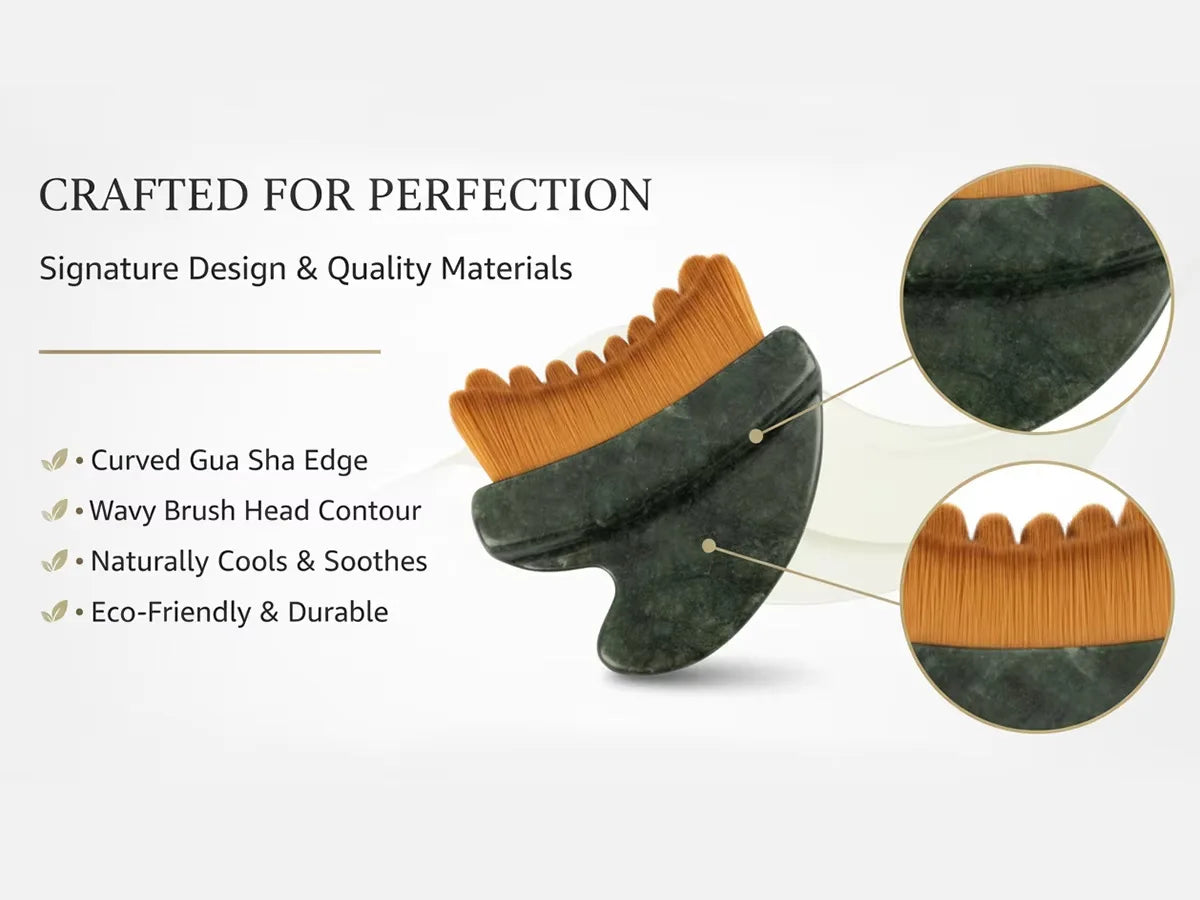 Lymphatic Contour Face Brush & Gua Sha Tool | Ultra-Soft Facial Massage Tool QXL 1Pcs Contour brush