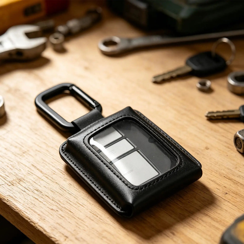 PU Leather Garage Door Opener Case with Carabiner Clip Remote Holder Case QXL