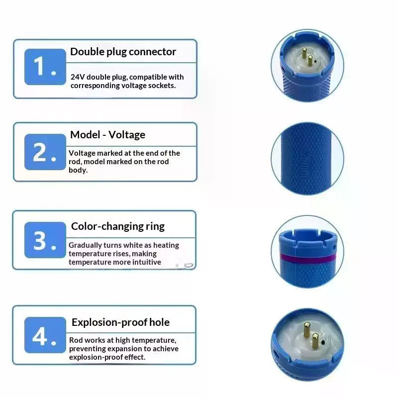 24V Heated Electric Perm Rods | Anti-Scald Hair Curler Rollers Electric Perm Rods QXL