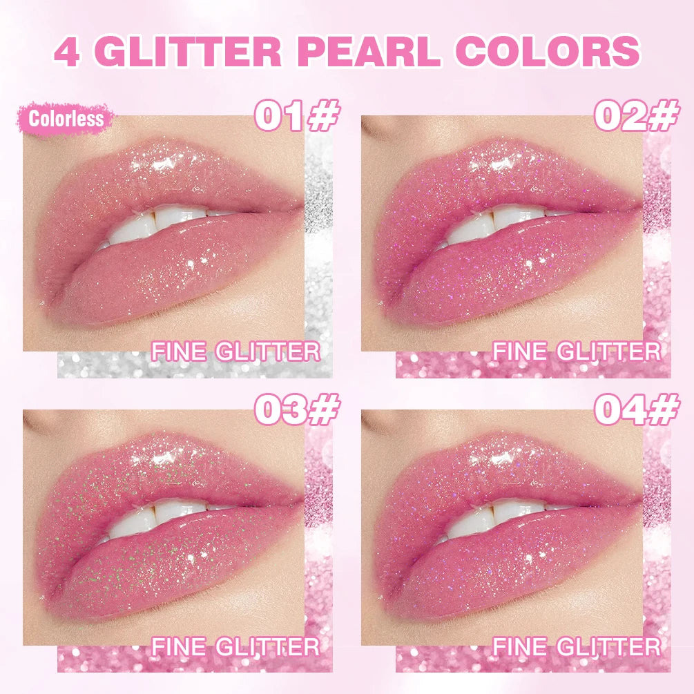 QiBest Color-Change Glitter Lip Balm | Pearlescent Jelly Tint Color-Change Lip Balm QXL