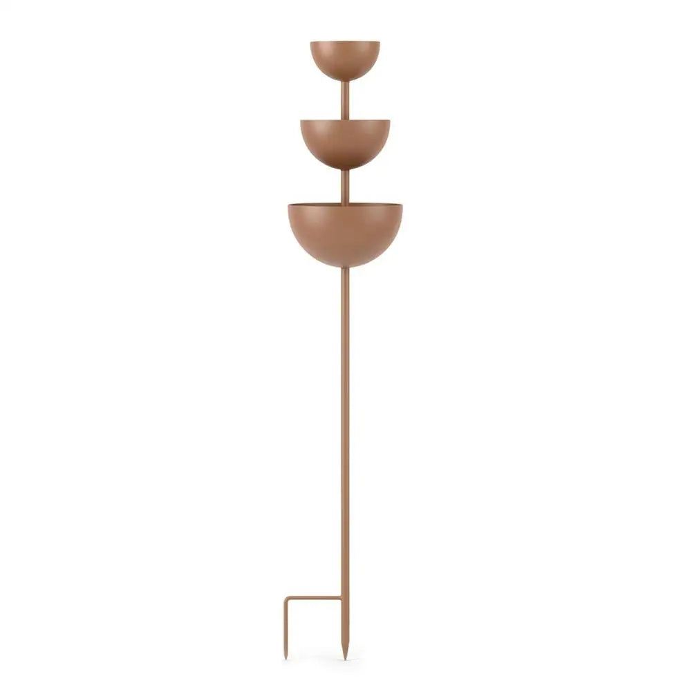 3-Tier Iron Bird Feeder & Bath Garden Stake | Rustic Ornament Bird Feeder Stake QXL Bronze