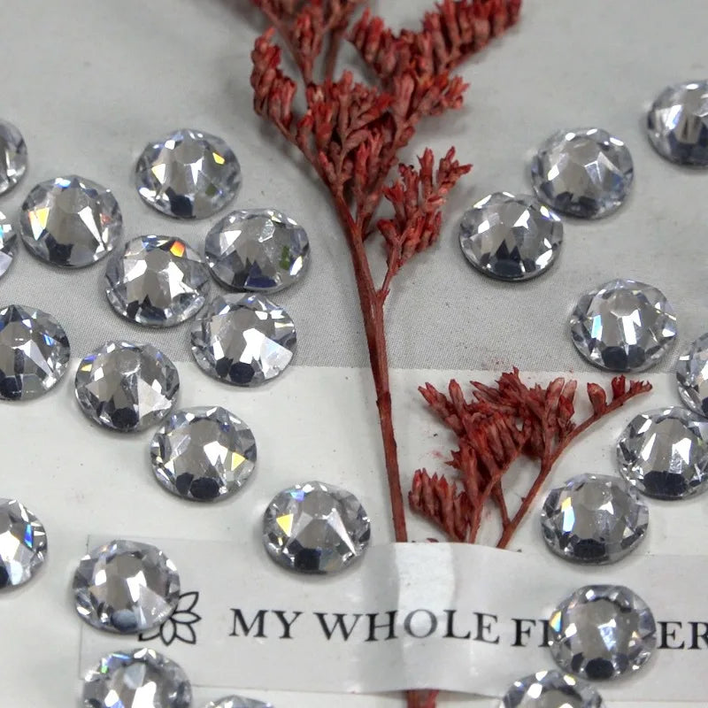 Multi-Size Flat-Back Crystal Nail Rhinestones | Clear Diamond Gems Nail Art Rhinestones QXL