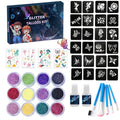 Glitter Temporary Tattoo Kit – 12 Colors, Stencils & Brushes Glitter Tattoo Kit QXL 01