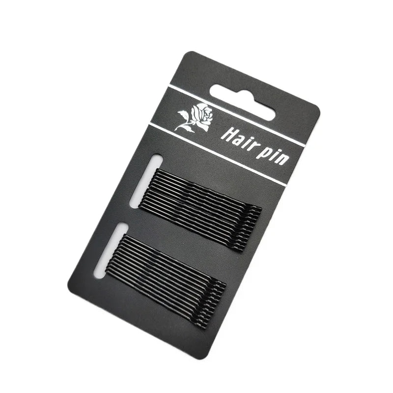 24-Pack Invisible Wave Bobby Pins | Metal Hair Clips Women Bobby Pin Set QXL Black