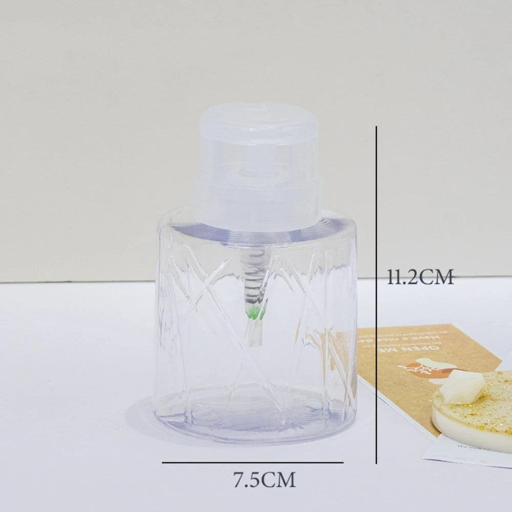 Lockable Refillable Pump Bottle 100ml | Makeup & Nail Cleaner Pump Dispenser Bottle QXL Transparent