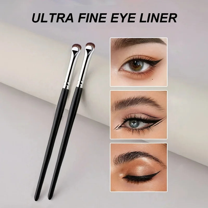 Black Crescent Eyeliner Brush | Ultra-Thin Precision Eye Brush Eyeliner Brush QXL 2 Pcs