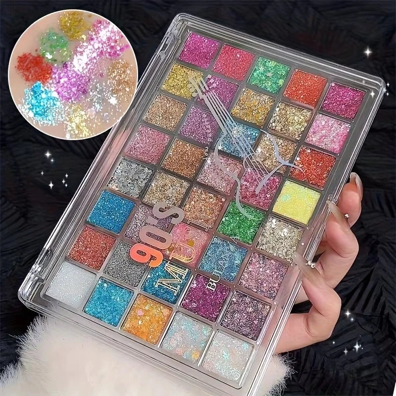 40-Color Eyeshadow Palette | Matte & Glitter Eye Makeup Eyeshadow Palette QXL