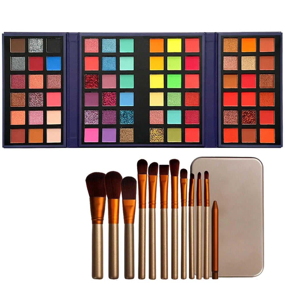 72-Color Rainbow Eyeshadow Palette | Matte, Shimmer & Glitter Eyeshadow Palette QXL 2pcs