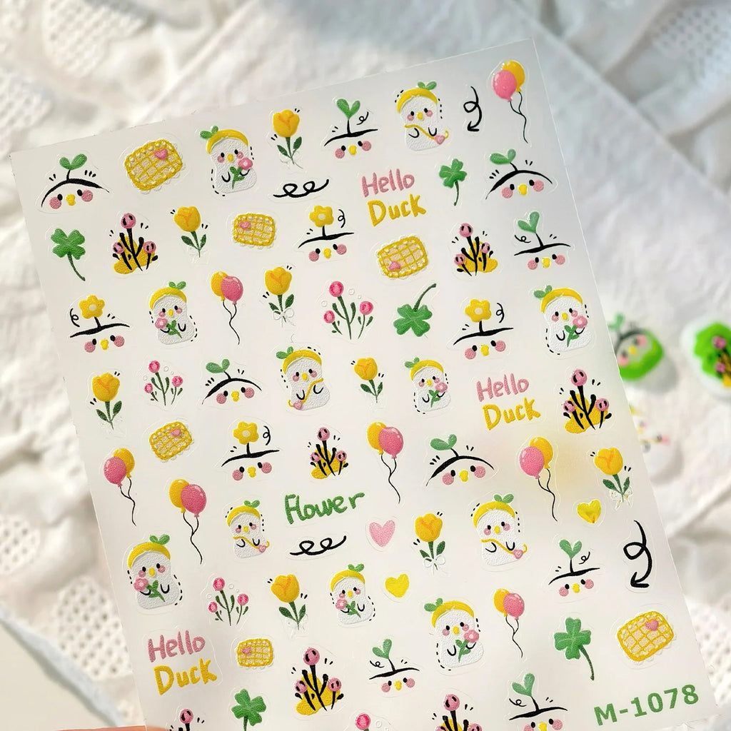 5D Rhinestone Nail Stickers | Gem Chain Flower Decals – NAILFYOU