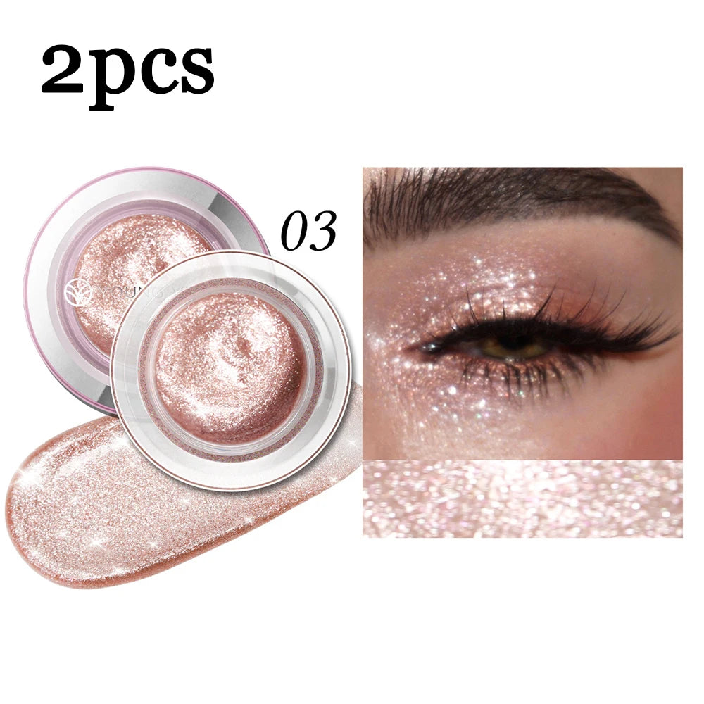 2-Pack Liquid Glitter Eyeshadow | 7 Shades Shimmer Gel Liquid Glitter Eyeshadow QXL 03-2pcs