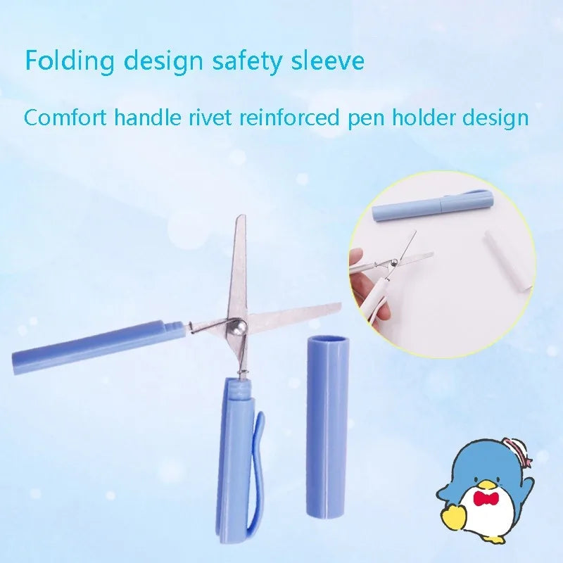 Mini Folding Pen Scissors | Portable Stainless Steel Art Scissors Mini Folding Scissors QXL