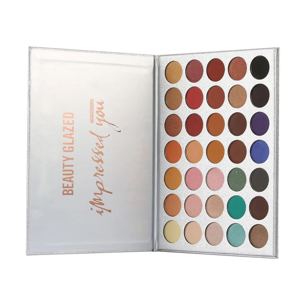 BEAUTY GLAZED 35-Color Matte & Shimmer Eyeshadow Palette Eyeshadow Palette QXL