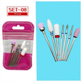 7-Piece Nail Drill Bit Set | Ceramic, Steel & Diamond Kit Nail Drill Bit Set QXL Set-8