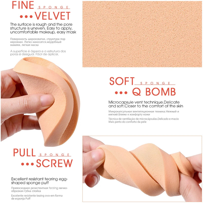 Round Foundation Sponge Puff Set – Wet & Dry Makeup Tool Makeup Sponge Puff QXL