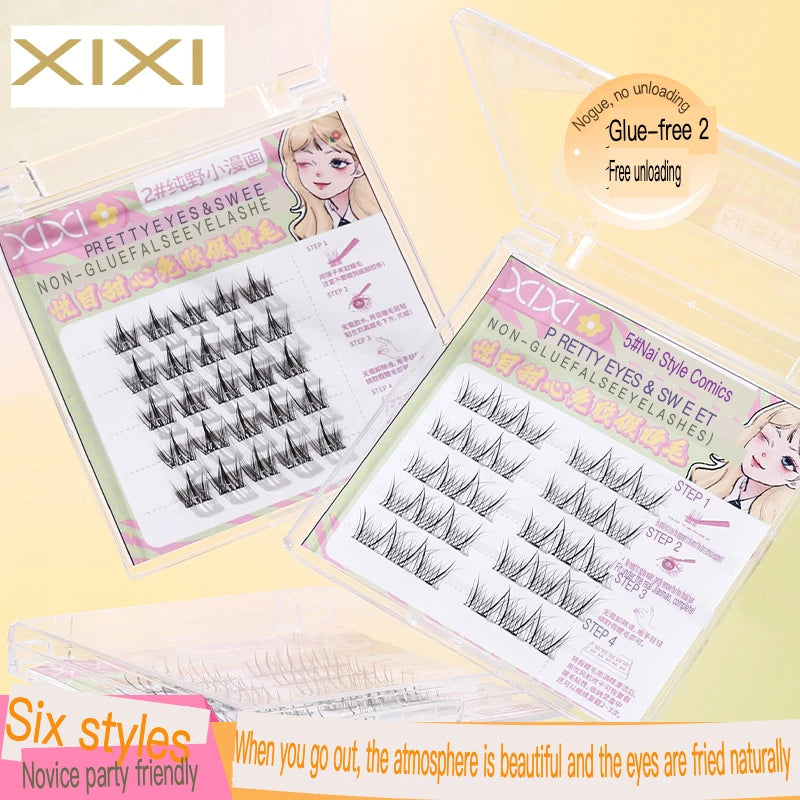 Glue-Free Individual False Eyelashes | Natural Segmented Lashes False Eyelashes QXL