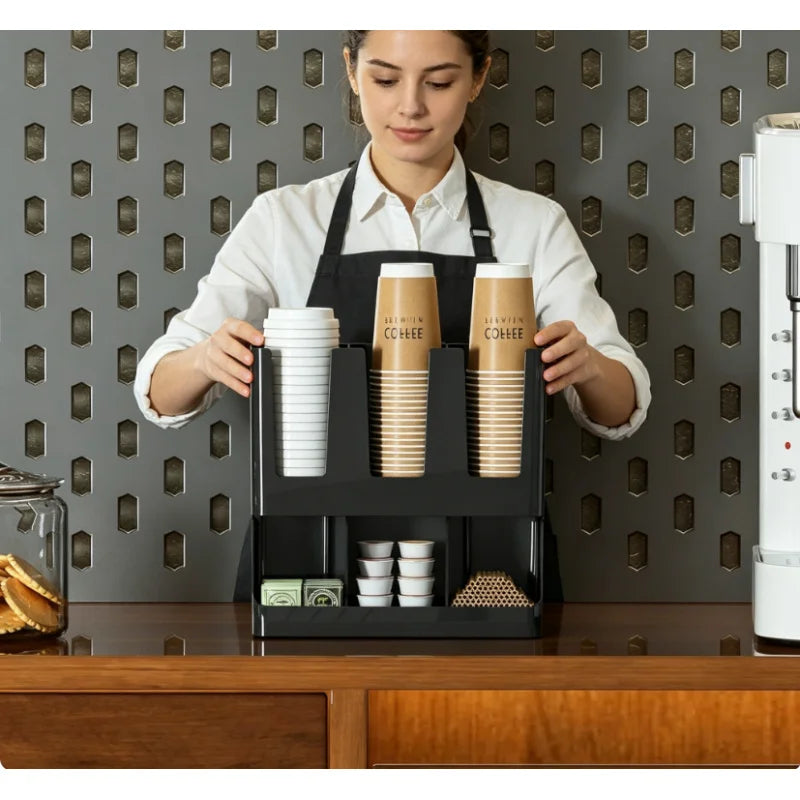 Countertop & Wall-Mount Coffee Organizer | Cup & Condiment Rack Coffee Station Organizer QXL