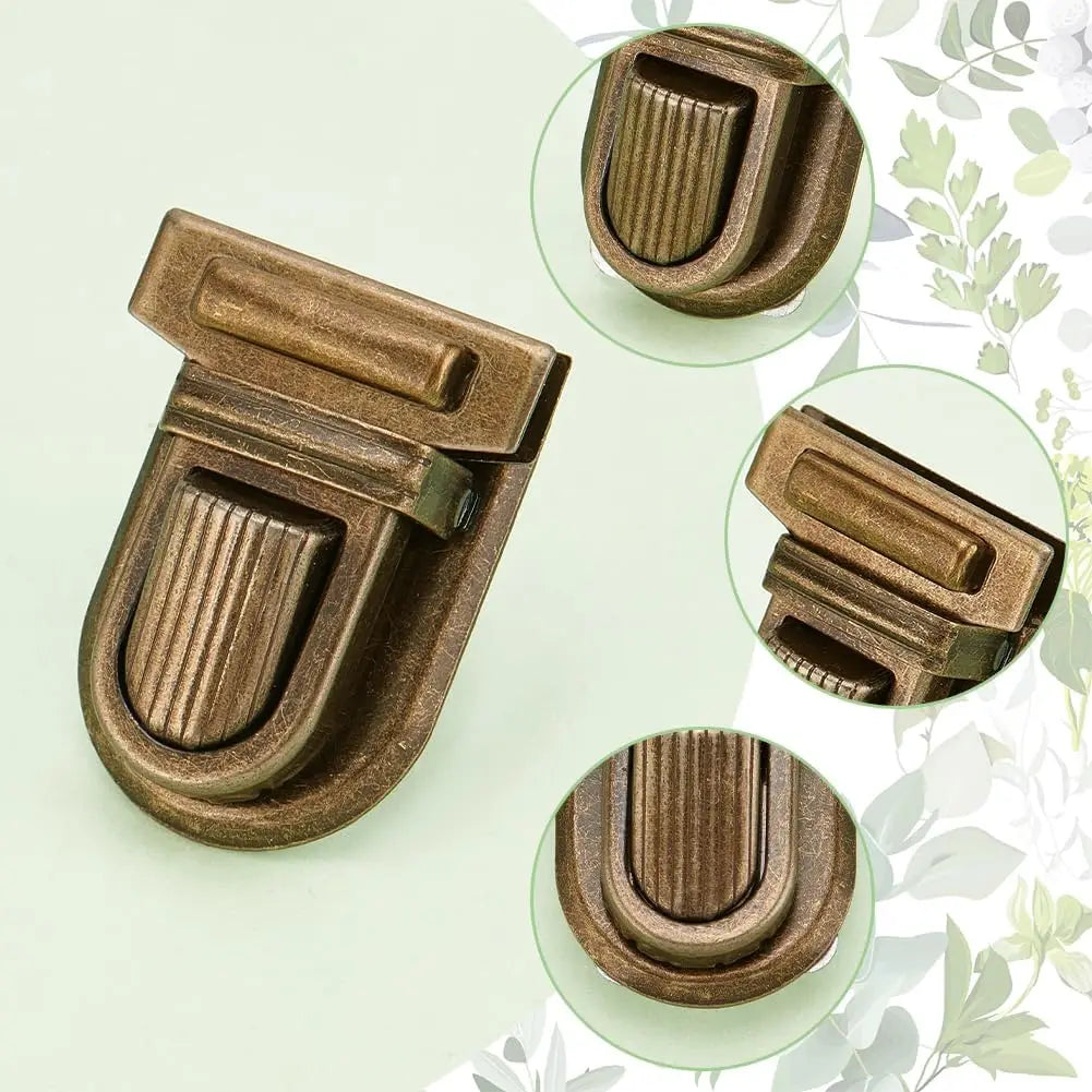 10-Set Antique Bronze Purse Push Lock Clasps | DIY Bag Hardware Bag Clasp Hardware QXL