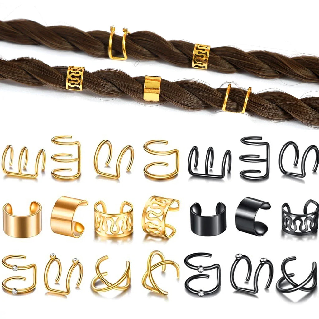 Dreadlock Braid Beads Hair Cuffs Rings Gold Silver 5–100Pcs Hair Braid Beads QXL