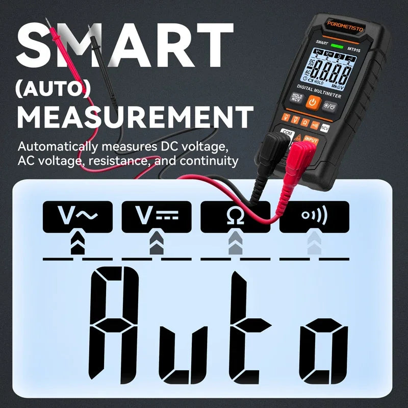POROMETISTO MT01S Digital Multimeter 4000 Counts Auto-Range Digital Multimeter QXL