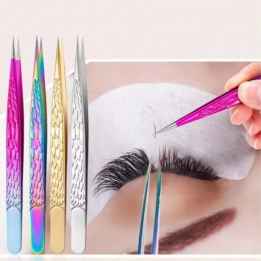 Straight Pointed Tweezers | Lash Extension & Brow Tool Precision Tweezers QXL