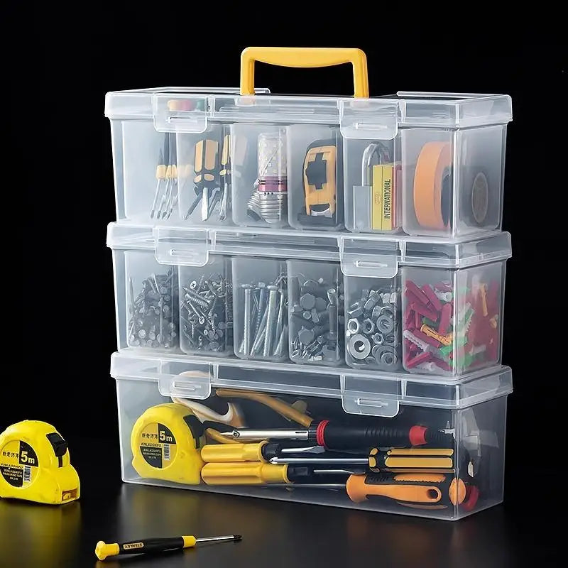 7-Piece Clear Multi-Compartment Tool Storage Organizer Set Tool Storage Organizer QXL