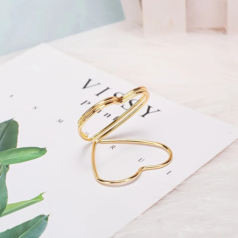 Double-Layer Heart-Shaped Metal Business Card Holder | Gold & Silver Business Card Holder QXL