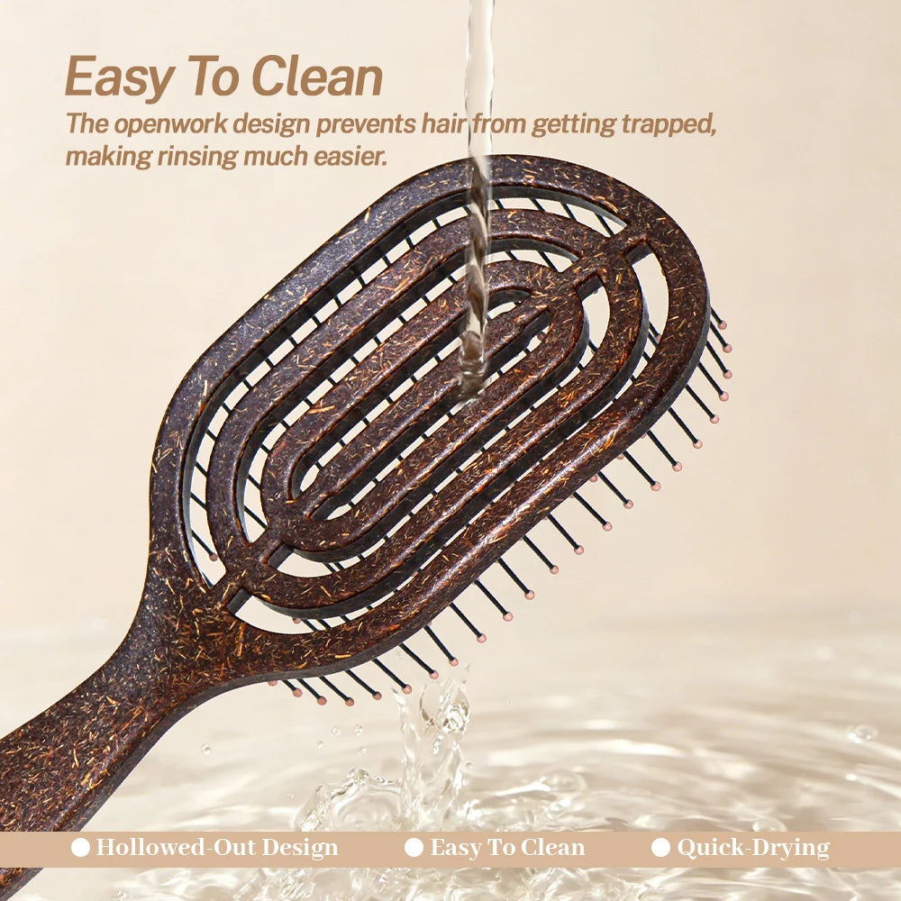 Hollow Detangling Hair Brush | Anti-Static Scalp Massage Comb Detangling Hair Brush QXL