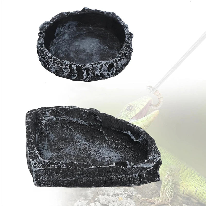 Imitation Stone Reptile Feeding & Water Bowl | Bearded Dragon Reptile Feeding Bowl QXL
