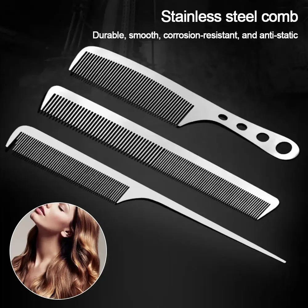 Stainless Steel Anti-Static Barber Comb | Ultra-Thin Styling Barber Styling Comb QXL