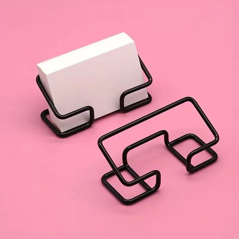 Iron Business Card Holder – Elegant Black & White Desk Stand Business Card Holder QXL