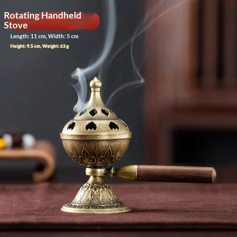 Rotating Handle Zinc Alloy Coil Incense Burner | Aromatherapy Incense Burner QXL Default Title