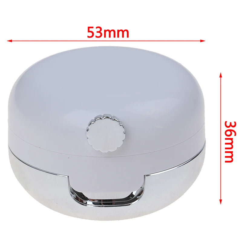 White Round Acrylic Lip Container with Brush & Mirror | 15ml Lip Cosmetic Container QXL