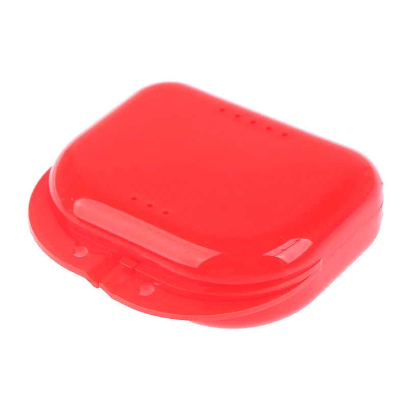 Denture & Retainer Storage Case | Snap-Lock Plastic Box Dental Appliance Case QXL Red