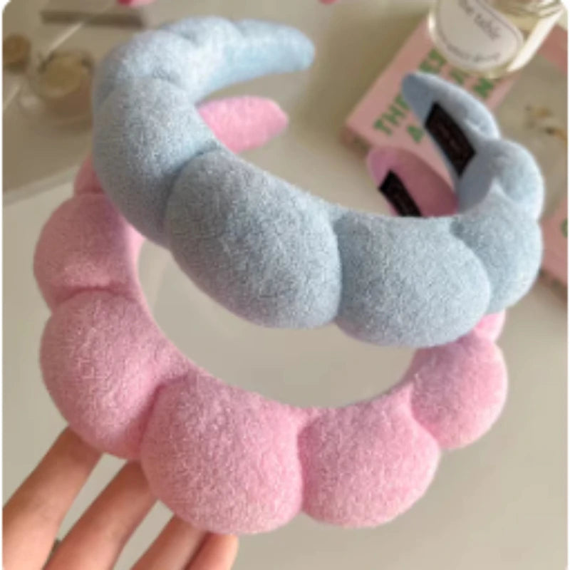 Puffy Spa Headband & Microfiber Wristband | Face Wash Set Spa Headband Set QXL