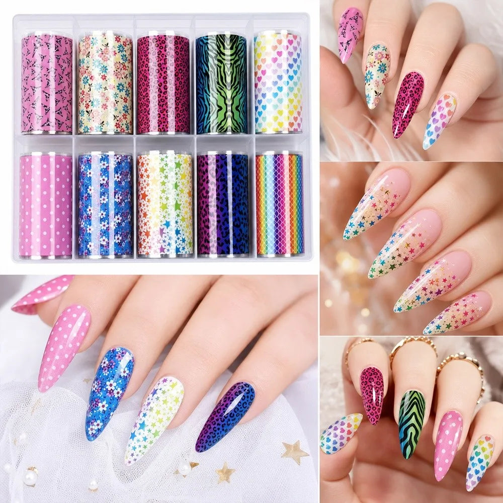 Nail Foil Stickers – Flower, Leopard & Sequin Decals Nail Foil Stickers QXL