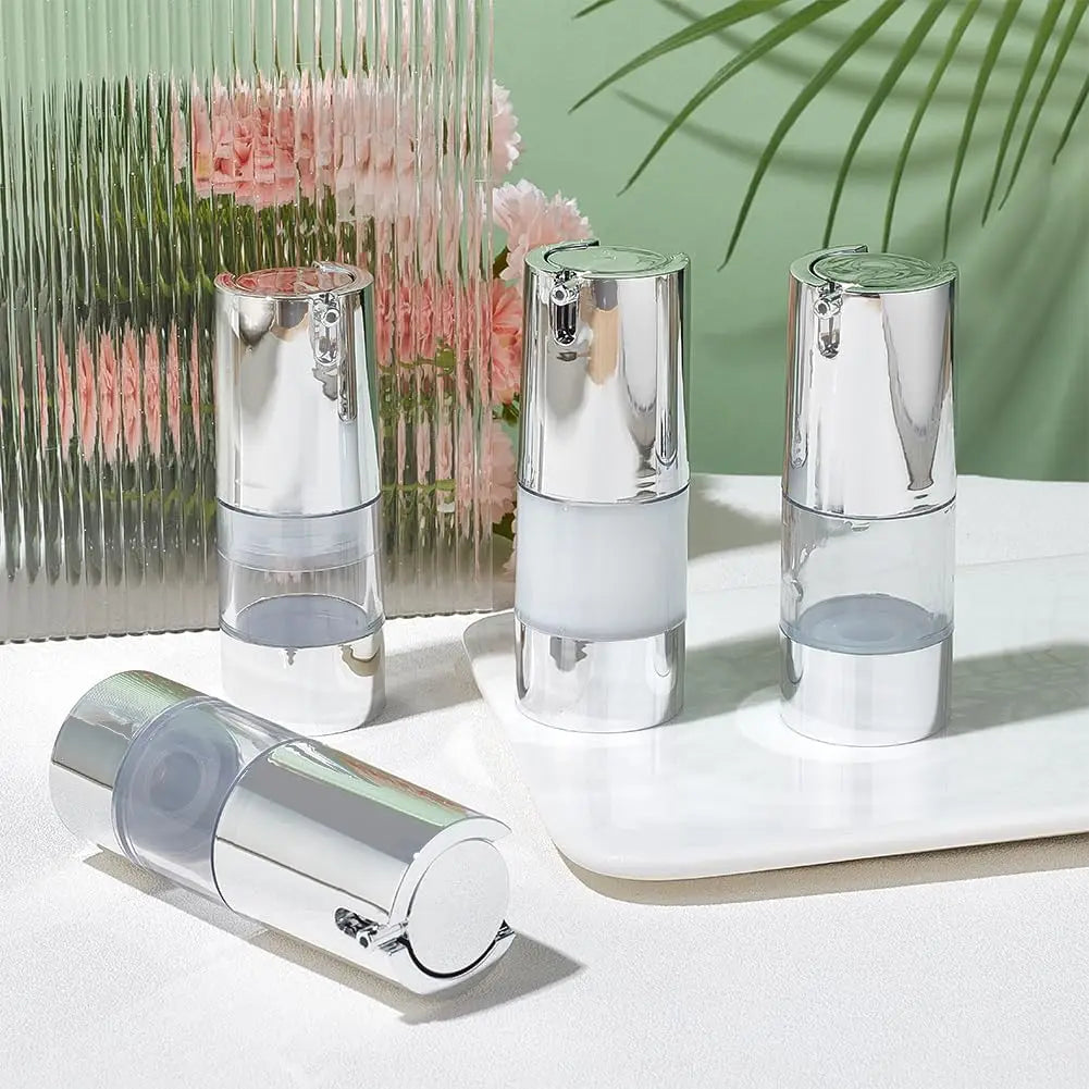 6-Pack 15ml Airless Pump Bottles | Refillable Vacuum Travel Set Airless Pump Bottle QXL